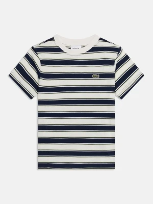 T-shirt z nadrukiem Lacoste granatowy