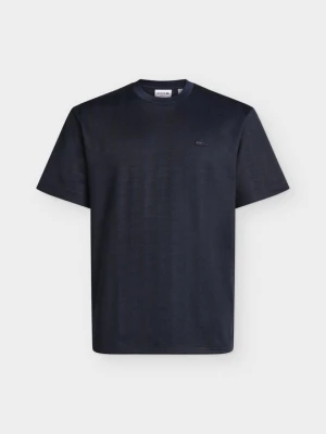 T-shirt z nadrukiem Lacoste granatowy