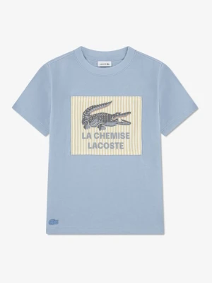 T-shirt z nadrukiem Lacoste jasnoniebieski
