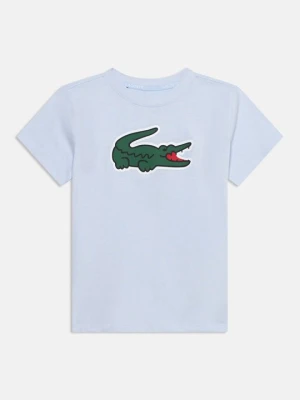 T-shirt z nadrukiem Lacoste jasnoniebieski
