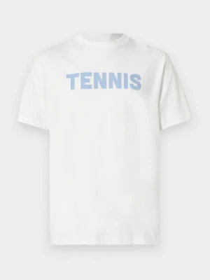 T-shirt z nadrukiem Lacoste mleczny