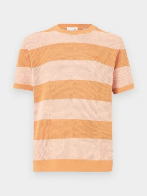 T-shirt z nadrukiem Lacoste morelowy