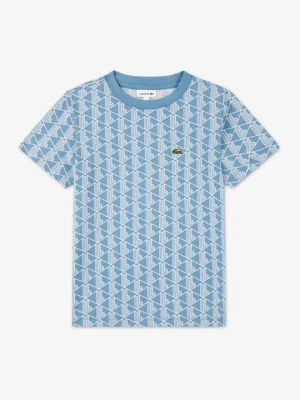 T-shirt z nadrukiem Lacoste niebieski