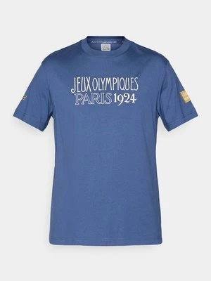 T-shirt z nadrukiem Lacoste granatowy