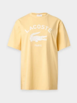 T-shirt z nadrukiem Lacoste żółty