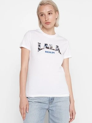 T-shirt z nadrukiem lala Berlin biały