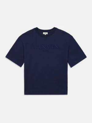 T-shirt z nadrukiem Lanvin granatowy
