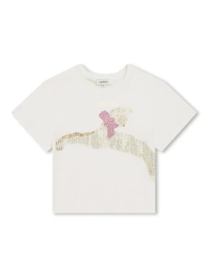T-shirt z nadrukiem Lanvin mleczny