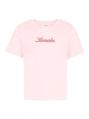 T-shirt z nadrukiem Lanvin różowy