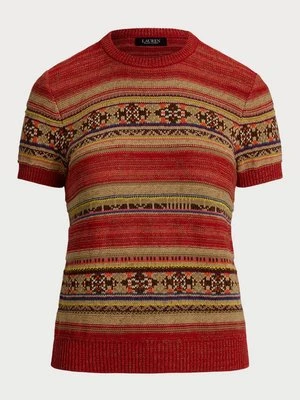 T-shirt z nadrukiem Lauren Ralph Lauren czerwony