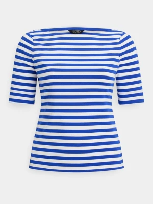 T-shirt z nadrukiem Lauren Ralph Lauren błękit królewski