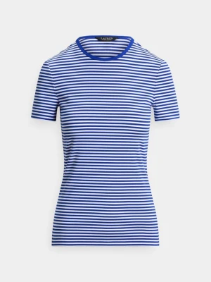 T-shirt z nadrukiem Lauren Ralph Lauren szafirowy