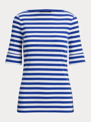 T-shirt z nadrukiem Lauren Ralph Lauren szafirowy