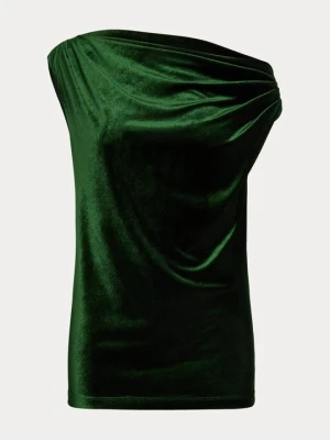 T-shirt z nadrukiem Lauren Ralph Lauren ciemnozielony