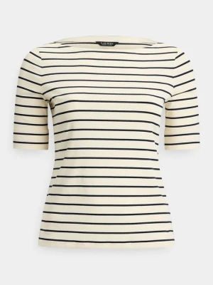 T-shirt z nadrukiem Lauren Ralph Lauren granatowy