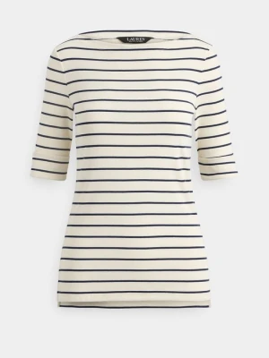 T-shirt z nadrukiem Lauren Ralph Lauren granatowy
