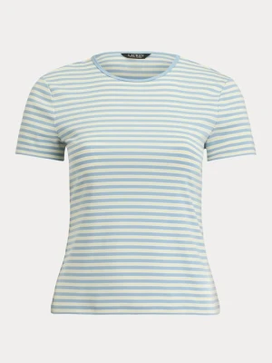 T-shirt z nadrukiem Lauren Ralph Lauren jasnoniebieski