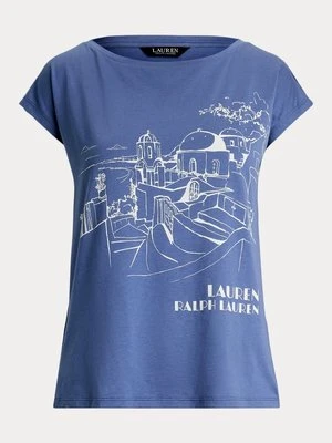 T-shirt z nadrukiem Lauren Ralph Lauren Petite