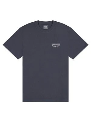 T-shirt z nadrukiem Lee granatowy