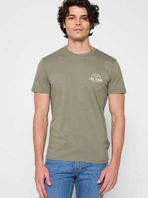 T-shirt z nadrukiem Lee zielony