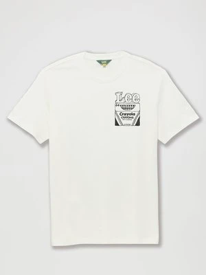 T-shirt z nadrukiem Lee biały