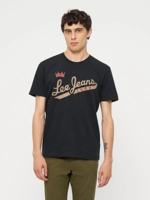 T-shirt z nadrukiem Lee czarny