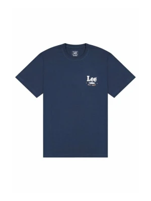 T-shirt z nadrukiem Lee granatowy