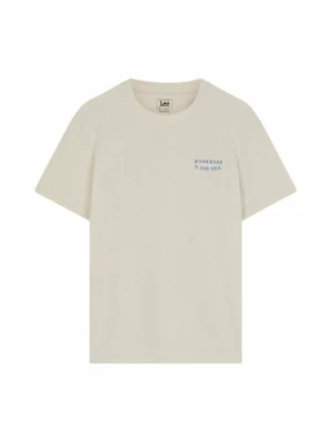 T-shirt z nadrukiem Lee mleczny