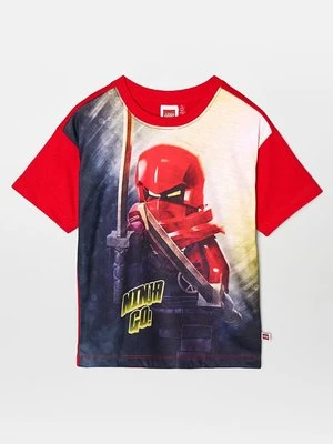 T-shirt z nadrukiem LEGO czerwony
