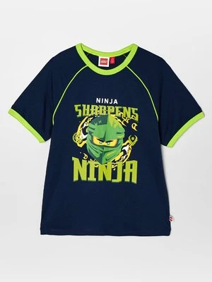 T-shirt z nadrukiem LEGO granatowy