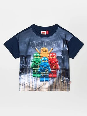 T-shirt z nadrukiem LEGO granatowy