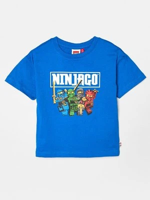 T-shirt z nadrukiem LEGO niebieski