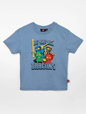 T-shirt z nadrukiem LEGO niebieski