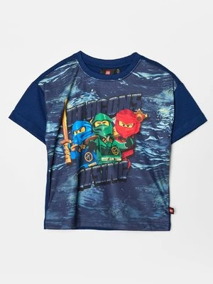 T-shirt z nadrukiem LEGO granatowy