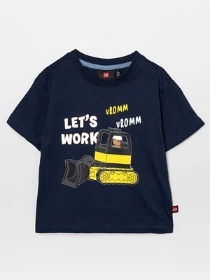 T-shirt z nadrukiem LEGO granatowy
