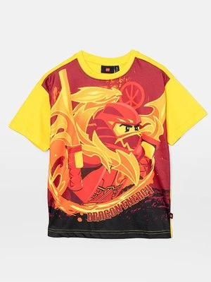 T-shirt z nadrukiem LEGO żółty