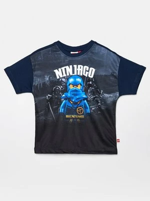 T-shirt z nadrukiem LEGO granatowy