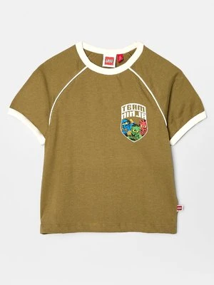 T-shirt z nadrukiem LEGO oliwkowy