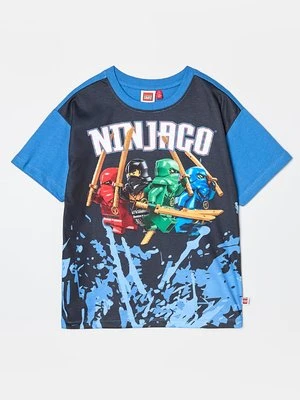 T-shirt z nadrukiem LEGO niebieski