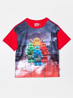 T-shirt z nadrukiem LEGO czerwony