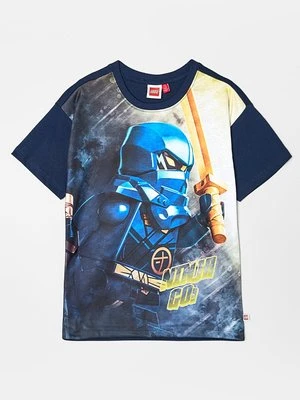 T-shirt z nadrukiem LEGO granatowy