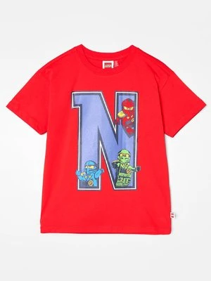 T-shirt z nadrukiem LEGO czerwony