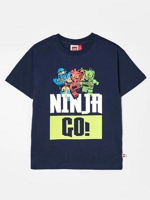 T-shirt z nadrukiem LEGO granatowy