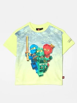 T-shirt z nadrukiem LEGO żółty neon