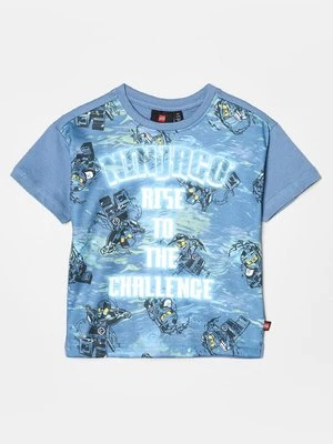 T-shirt z nadrukiem LEGO niebieski