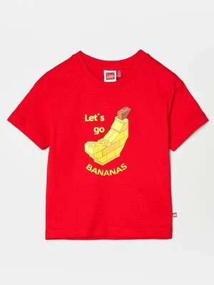T-shirt z nadrukiem LEGO czerwony