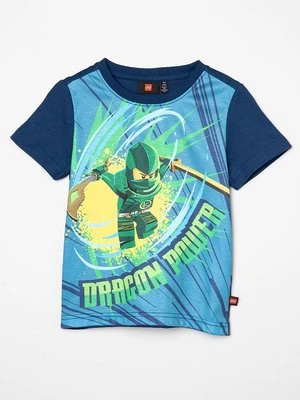 T-shirt z nadrukiem LEGO granatowy