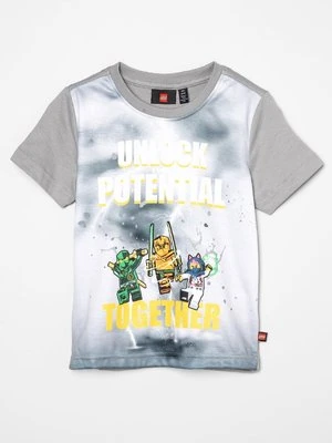 T-shirt z nadrukiem LEGO jasnoszary