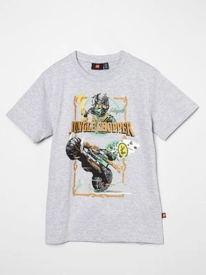 T-shirt z nadrukiem LEGO szary