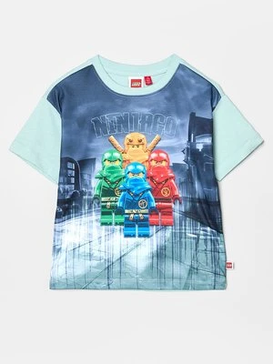 T-shirt z nadrukiem LEGO niebieski
